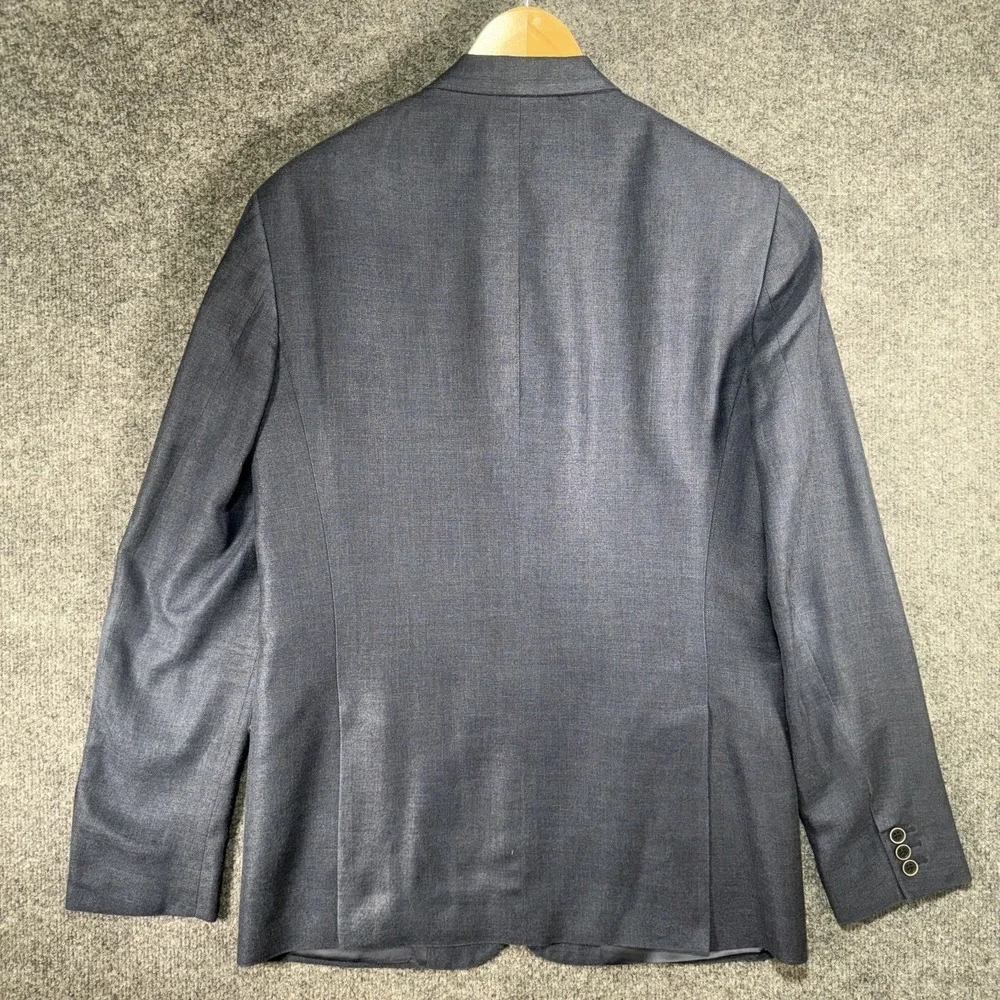 Boga Blazer Men's 40L Blue Silk Linen Blend Double Vented Casual Preppy Romania